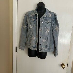 Women's Star Embellished Jean Jacket